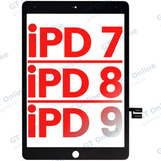 Vitre tactile pour Apple iPad 7 (2019) / iPad 8 (2020) / iPad 9 (2021) (compatible premium, noir)