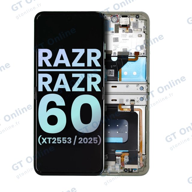 Écran OLED avec châssis pour Motorola Razr / Razr 60 (XT2553 / 2025) (origine, Lightest Sky)