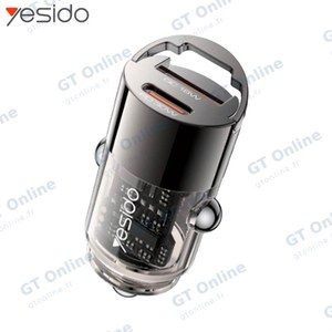 Chargeur Allume-Cigare Yesido Y68 SUPER FAST (Type-C PD30W + USB-A QC18W) Noir
