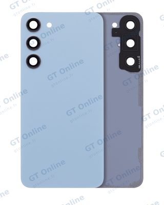Vitre arrière pour Samsung Galaxy S23 Plus 5G (sans logo, compatible premium, bleu)