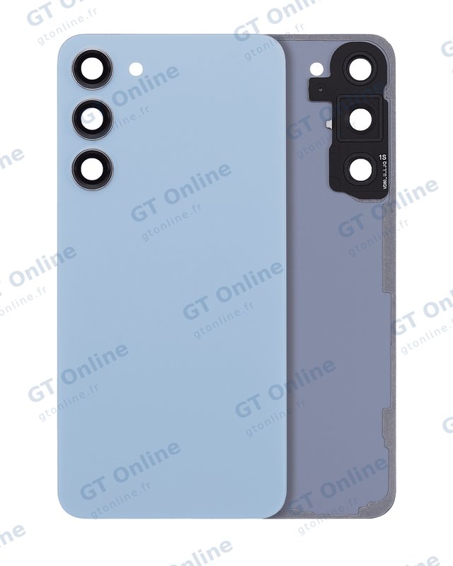 Vitre arrière pour Samsung Galaxy S23 Plus 5G (sans logo, compatible premium, bleu)