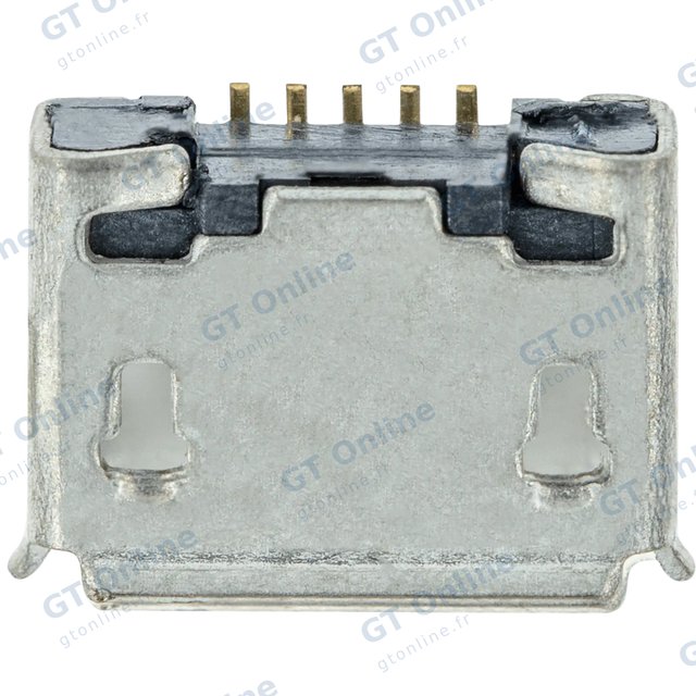 Connecteur de charge à souder — format Micro B, 5 broches, 2 points de fixation (C008)