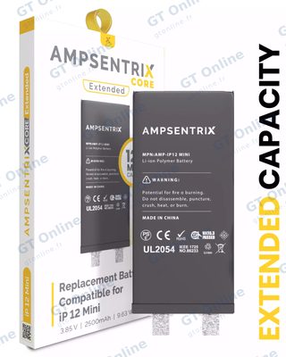 Cellule de batterie nue à souder pour Apple iPhone 12 Mini (soudure par points requise, AmpSentrix Core Extended)