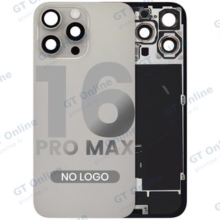 Vitre arrière pour Apple iPhone 16 Pro Max (sans logo, compatible, titane naturel) — réf. 107082113906
