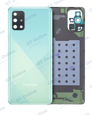 Vitre arrière pour Samsung Galaxy A71 (A715 / 2020) (pack service origine, bleu Prism Crush)