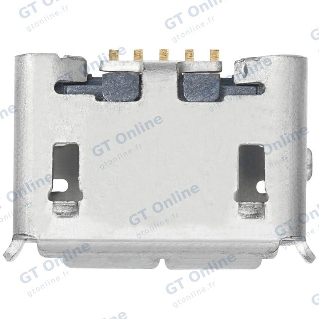 Connecteur de charge à souder — format Micro B, 5 broches, 2 points de fixation (C012)
