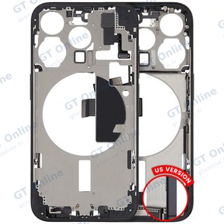 Châssis pour Apple iPhone 15 Pro (version US, origine d'occasion — grade A, titane noir)