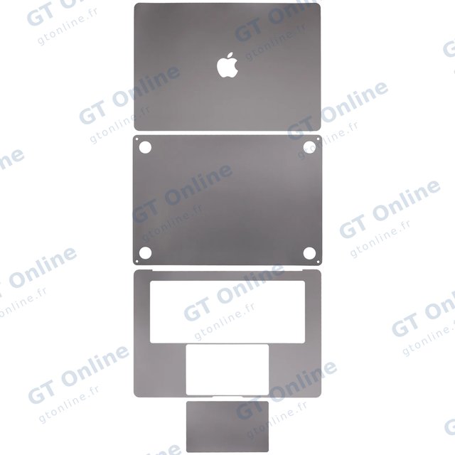 Kit de films de protection 4 en 1 pour MacBook Air 15" A2941 (2023) / A3114 (2024) / A3241 (2025) / A3448 (2026) (gris sidéral)