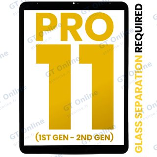 Vitre tactile pour Apple iPad Pro 11" 1st Gen (2018) / iPad Pro 11" 2nd Gen (2020) (OCA préinstallé, séparation de la vitre requise, premium, toutes couleurs)