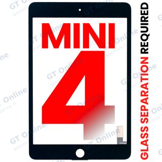 Vitre tactile pour Apple iPad Mini 4 (OCA préinstallé, séparation de la vitre requise, compatible premium, noir)