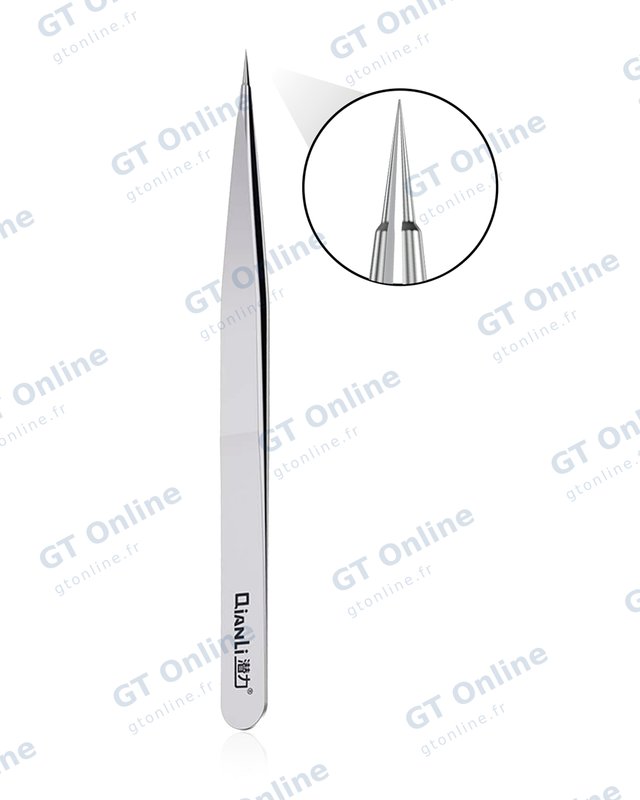 Pince brucelles faite main en inox amagnétique Qianli iNeeZy (argent, large)