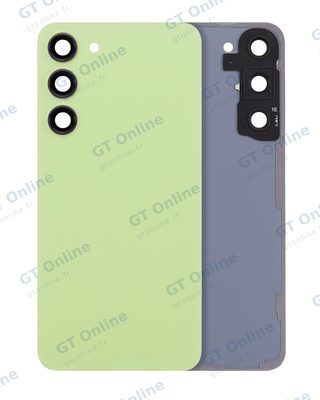 Vitre arrière pour Samsung Galaxy S23 Plus 5G (sans logo, compatible, vert citron)