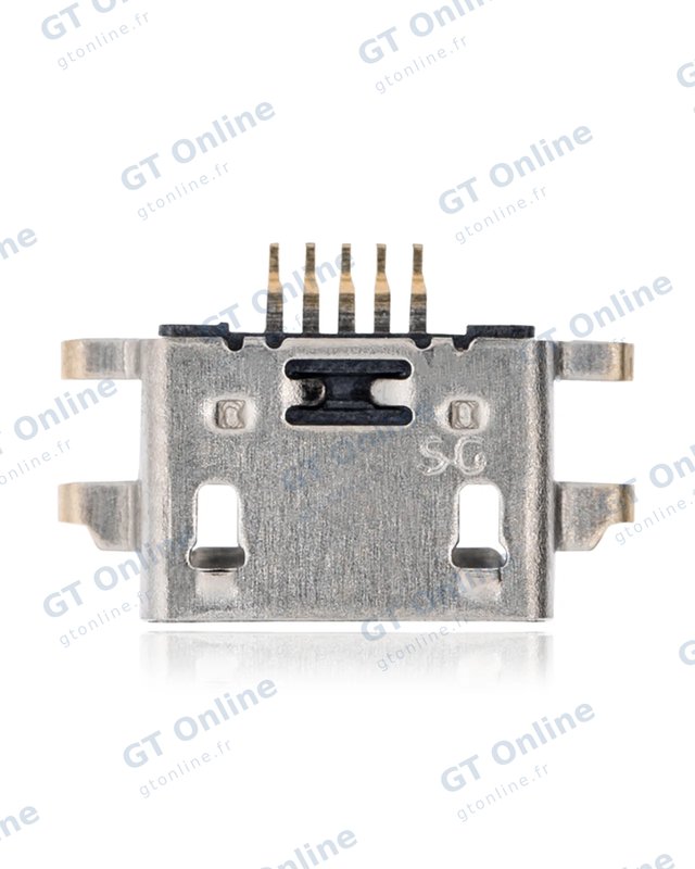 Connecteur de charge à souder — format Micro B, 5 broches, 4 points de fixation (C099)