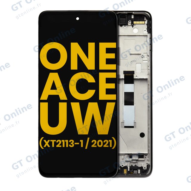 Écran LCD avec châssis pour Motorola One 5G Ace UW (XT2113-1 / 2021) (reconditionné, Volcanic Gray)