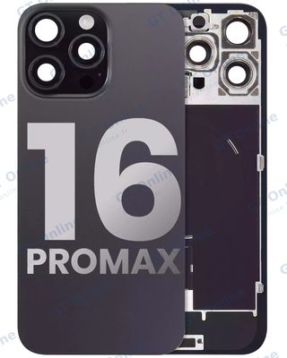 Vitre arrière pour Apple iPhone 16 Pro Max (origine d'occasion — grade A, titane noir)