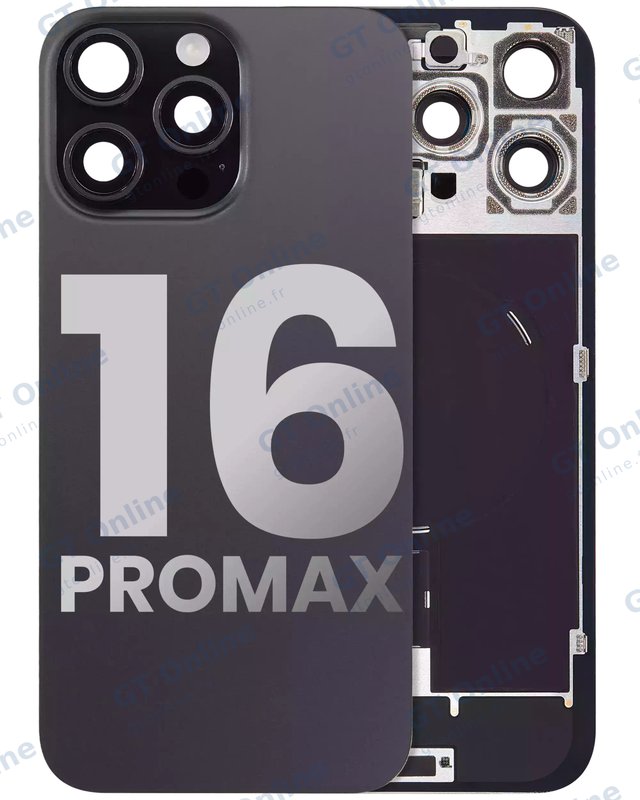 Vitre arrière pour Apple iPhone 16 Pro Max (origine d'occasion — grade A, titane noir)