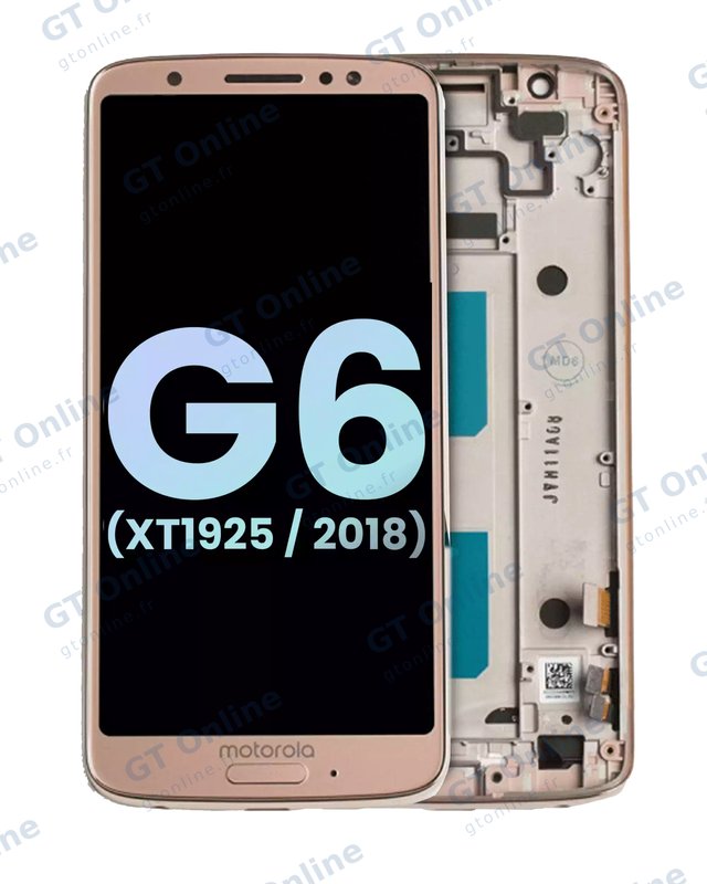 Écran LCD avec châssis pour Motorola Moto G6 (XT1925 / 2018) (origine, Oyster Blush)