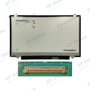 Dalle Ordinateur Portable 14.0" Slim HD (1366x768) LCD 60Hz, LVDS 40pin Droite 25mm, Fixation Haut Bas ~320mm
