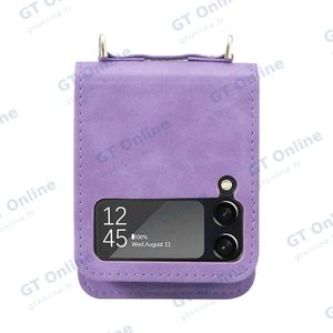 Housse de Protection Samsung Galaxy Z Flip 4 5G F721 avec Lanière Violet — vue 3