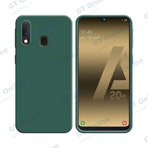 Coque Silicone Compatible pour Samsung Galaxy A20e A202 (#22) Vert Foncé