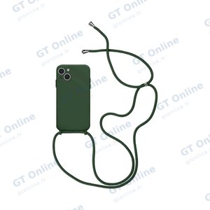 Coque Silicone avec Cordon Apple iPhone 15 Plus (10) Vert Foncé