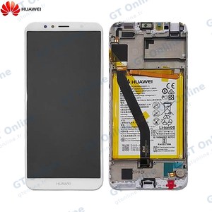 Bloc Écran Complet avec Châssis et Batterie Original Huawei Y6 2018 02351WLK Blanc