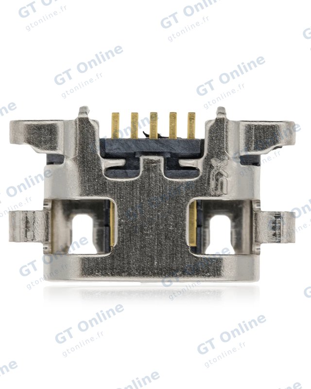 Connecteur de charge à souder — format Micro B, 5 broches, 6 points de fixation (C381)
