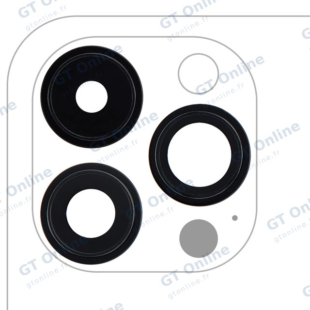 Lentille de caméra arrière avec support et anneau pour Apple iPhone 14 Pro / 14 Pro Max (lot de 3, premium, noir sidéral)