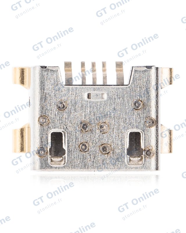 Connecteur de charge à souder — format Micro B, 5 broches, 4 points de fixation (C113)