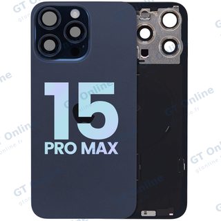 Vitre arrière avec MagSafe, NFC et nappe flash pour Apple IPhone 15 Pro Max (pack service origine, Blue Titanium)