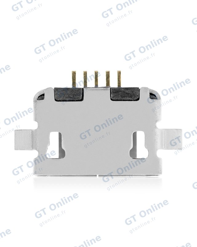 Connecteur de charge à souder — format Micro B, 5 broches, 2 points de fixation (C027)
