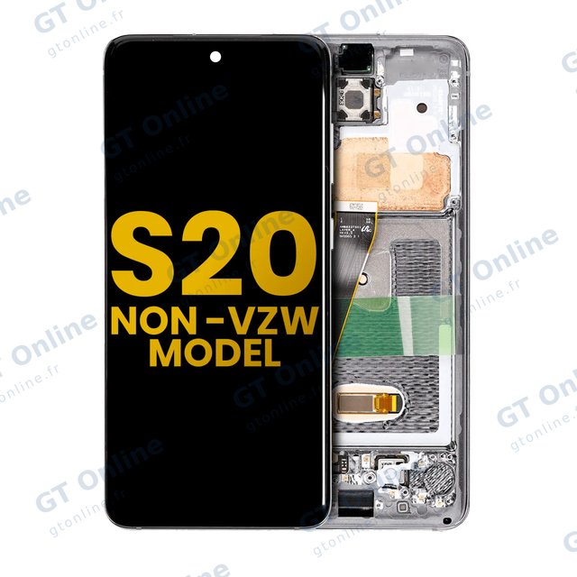Écran OLED avec châssis pour Samsung Galaxy S20 5G (Non-Verizon 5G UW Frame) (reconditionné, Cosmic Gray)