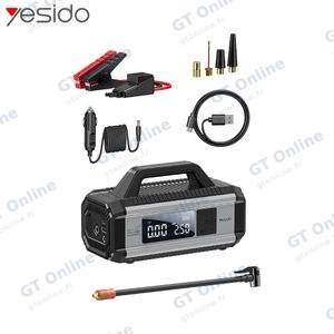 Booster pour Batterie Voiture Yesido VC13 10000mAh avec Gonfleur pour Voiture, Vélo et Ballon Noir