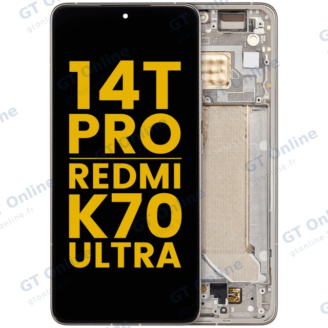 Écran OLED avec châssis pour Xiaomi 14T Pro / Redmi K70 Ultra (reconditionné, Titan Gray)