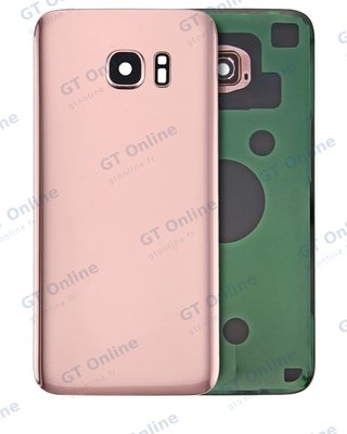 Vitre arrière pour Samsung Galaxy S7 Edge (pack service origine, rose)
