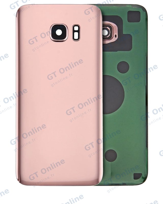 Vitre arrière pour Samsung Galaxy S7 Edge (pack service origine, Rose Pink)