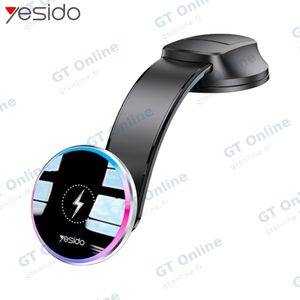 Support Smartphone Chargeur à Induction pour Voiture Yesido C292 15W Noir