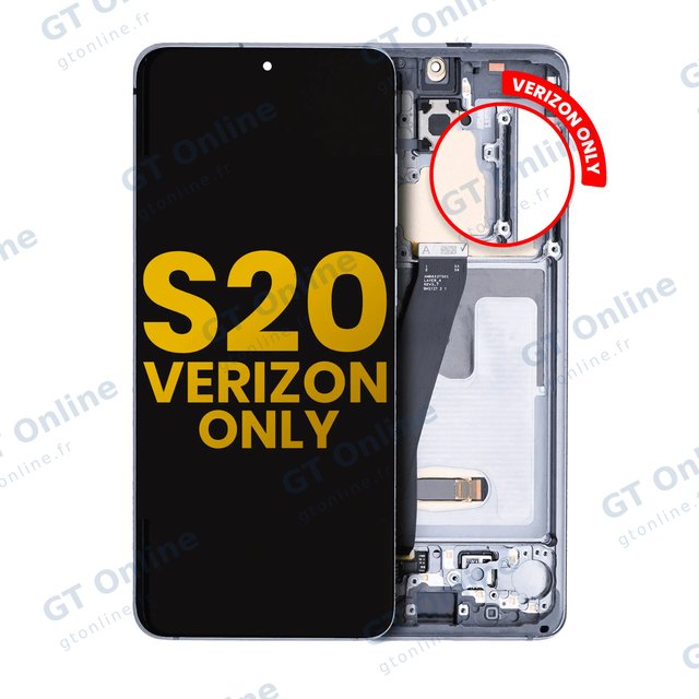 Écran OLED avec châssis pour Samsung Galaxy S20 5G (Verizon 5G UW Frame Only) (reconditionné, Cosmic Gray)