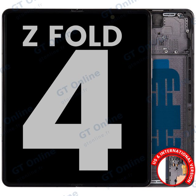 Écran OLED intérieur avec châssis pour Samsung Galaxy Z Fold 4 5G (version US & internationale, origine d'occasion, noir fantôme)