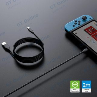 Câble de charge USB-A vers USB-C 2 m pour PlayStation 5 / Nintendo Switch DOBE TP5-3580 — noir