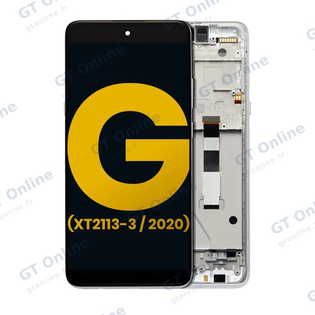 Écran LCD avec châssis pour Motorola Moto G 5G (XT2113-3 / 2020) (reconditionné, Frosted Silver)