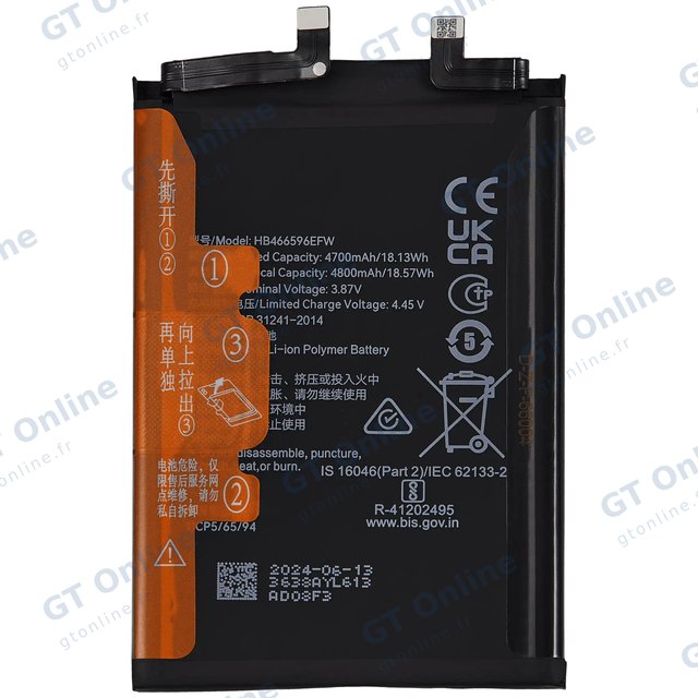 Batterie pour Honor X9 5G / X9 / X40 GT / X30 / Magic4 Lite (HB466596EFW)