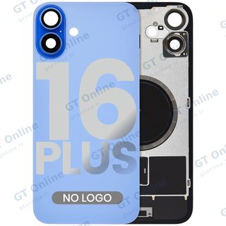 Vitre arrière pour Apple iPhone 16 Plus (sans logo, compatible, bleu outremer)