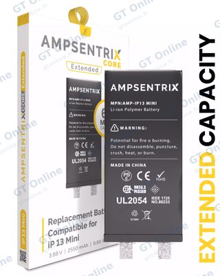 Batterie nue à souder pour Apple IPhone 13 Mini (soudure par points requise, AmpSentrix Core Extended)