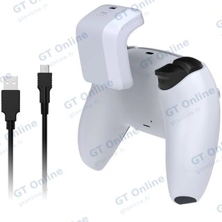 Batterie externe 1 500 mAh avec câble USB vers USB-C pour manette PlayStation 5 DOBE TP5-0550 — blanc