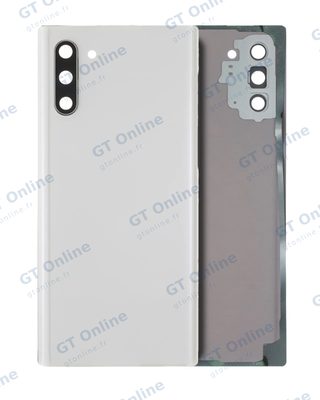 Vitre arrière pour Samsung Galaxy Note 10 (pack service origine, blanc Aura)