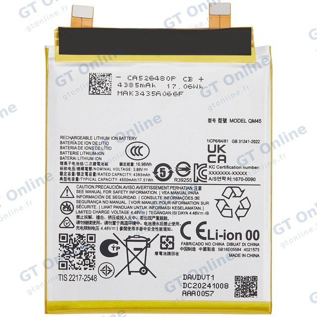 Batterie pour Motorola Moto Edge 50 Pro (XT2403 / 2024) (QM45)