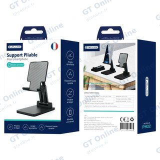 Support de bureau pliable à double axe pour smartphone JELLICO PH22 — noir
