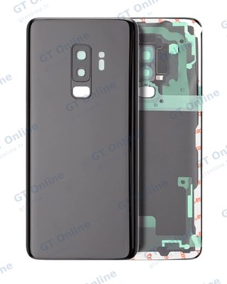 Vitre arrière pour Samsung Galaxy S9 Plus (sans logo, compatible premium, noir minuit)