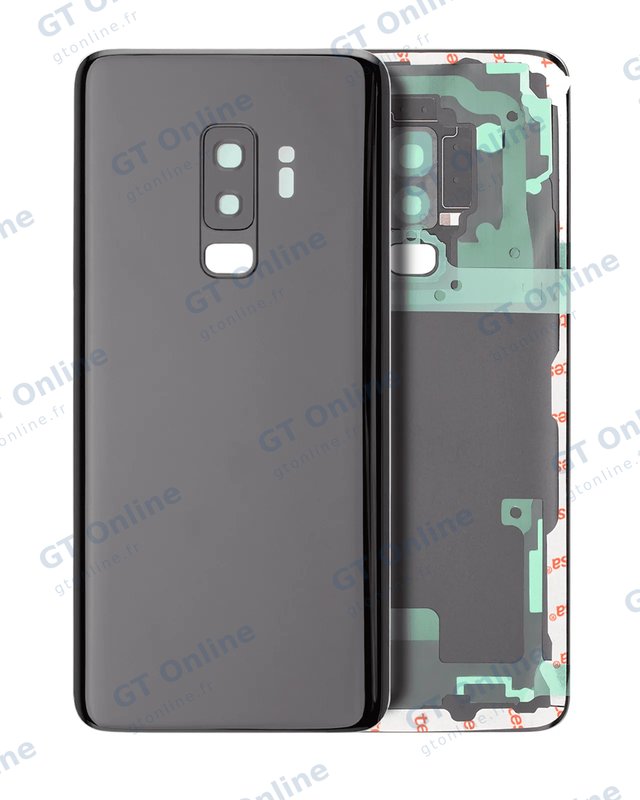 Vitre arrière pour Samsung Galaxy S9 Plus (sans logo, compatible premium, noir minuit)